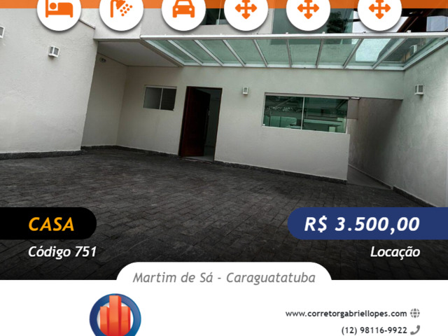 #751 - Casa para Locação em Caraguatatuba - SP - 2